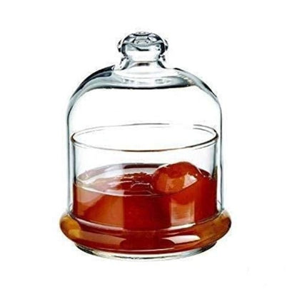 CRAFTFRY Candle Holder With Dome Cloche Clear Glass Jar For Table, Dining and Home Decoration