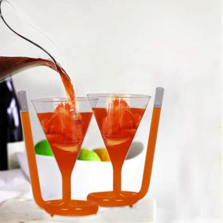 Craftfry Roll Sip Glasses with Build in Straw | Cocktail Glasses, Vampire, Enhance Taste, Cocktail Aerator, Clear (Blood Sucker Glass - Cone - 280 ML) (2)