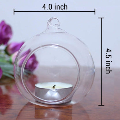 CRAFTFRY Glass Hanging Planter Tea Light Candle Holder for Party, Home Decor, Wedding, Living Room Pack of 1