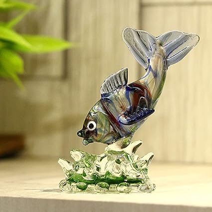 Craftfry Swimming Fish Animal Figure, Statue, Showpiece Handmade Crystal Showpiece by Craftfry  for House Decoration, Car Dashboard, Gift