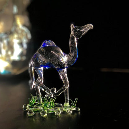 Craftfry Glass Camel Decoration Showpiece in Home Decor Item for Living Room Car Dashboard and Gift Items for Friends Camel Figurine