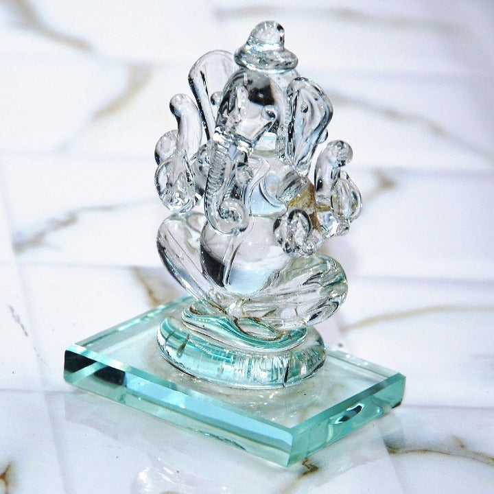 Craftfry Ganesha Idol for Gift Double face Ganesha in Clear Color in Temple