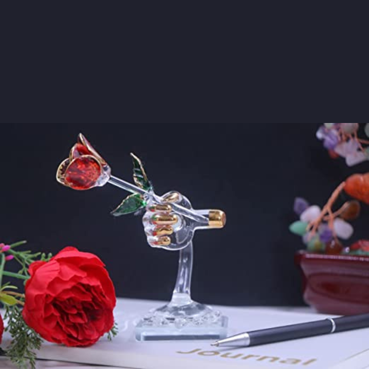 Craftfry Crystal Glass Idol Showpiece for Home, Office, Car Dashboard and Couple Gifting Decorative Showpiece