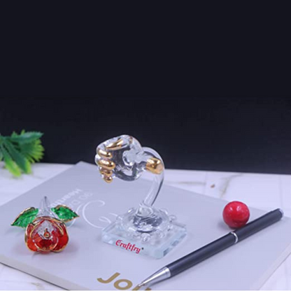 Craftfry Crystal Glass Idol Showpiece for Home, Office, Car Dashboard and Couple Gifting Decorative Showpiece
