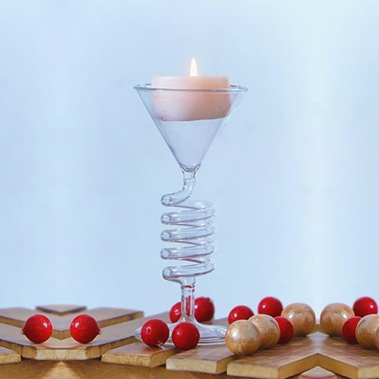 CRAFTFRY Spring Glass Tealight Candle Holders - Christmas, Living Room Decorations Items for Home and Christmas Gifts,