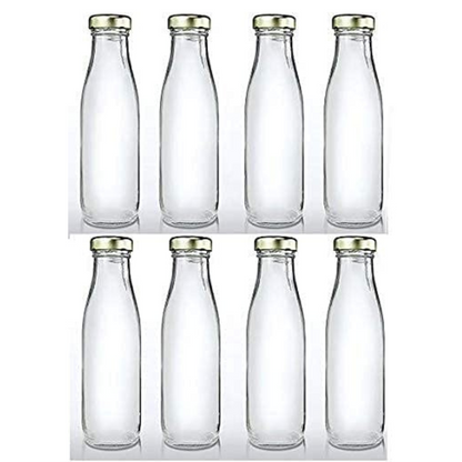 Craftfry Glass Airtight Lid Milk Bottles carry anywhere transparent bottle 500ml.