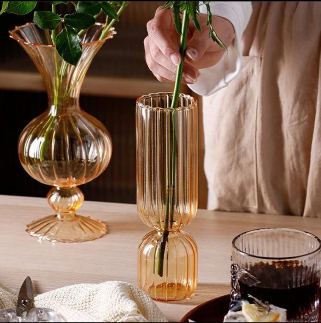Craftfry  Flower Vase Vintage Metal Vase Glass Flower Vase Home Decor