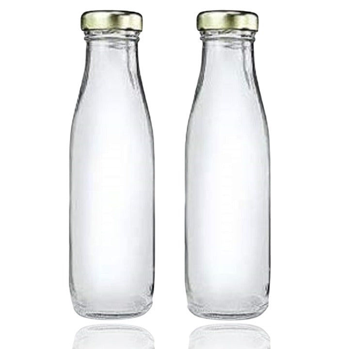 Craftfry ™ Glass Airtight Lid Milk Bottles (Pack of 2) 500ml.