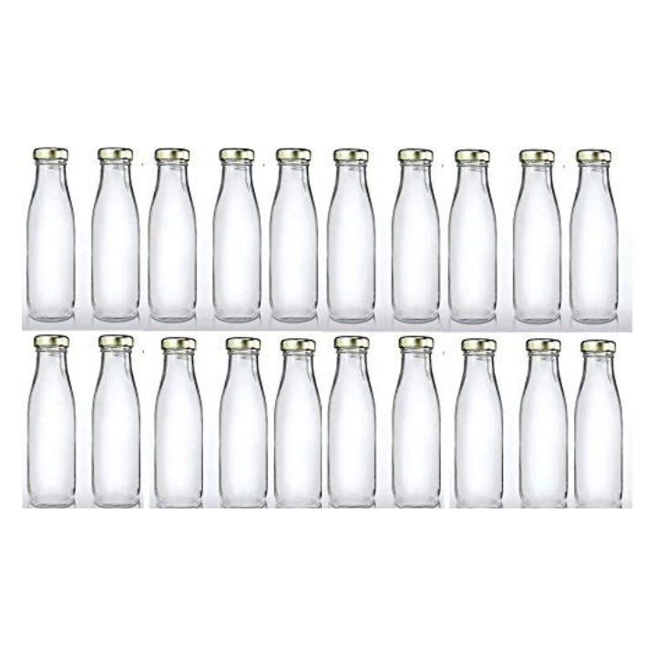 Craftfry ™ Glass Airtight Lid Milk Bottles (Pack of 20) 300ml.